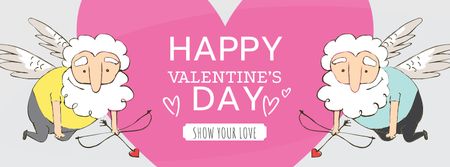 Modèle de visuel Valentine's Day with funny Elder Cupids - Facebook cover