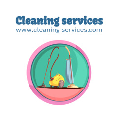 Cleaning Services Offer with Vacuum Cleaner