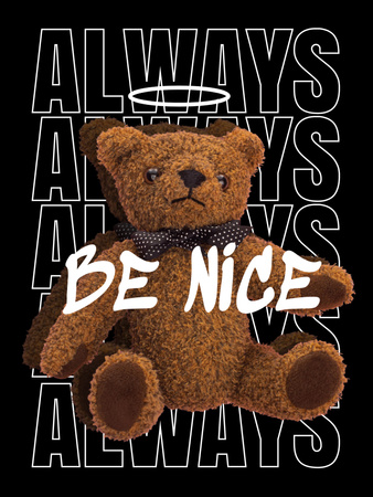 Cute Teddy Bear Poster US Design Template