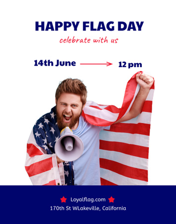 Flag Day Celebration Announcement Poster 22x28in Design Template