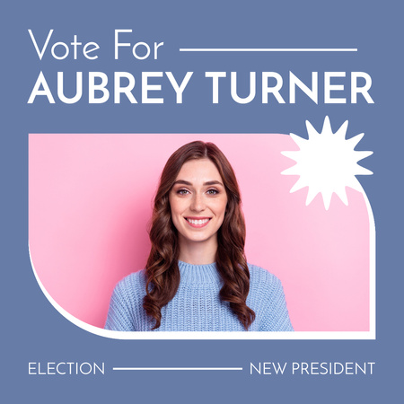 Election of New President with Beautiful Young Woman Instagram Design Template
