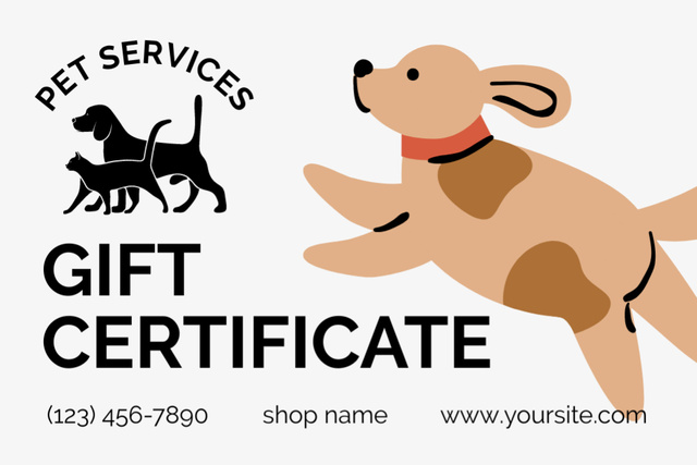 Gift Voucher for Pet Salon Gift Certificate Šablona návrhu