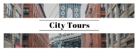 Modèle de visuel Pont de la ville de New York - Facebook cover