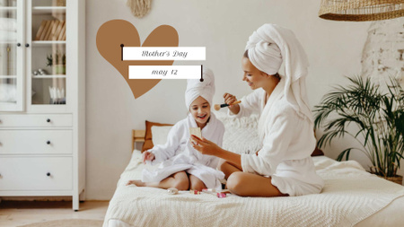 Plantilla de diseño de oferta descuento día de la madre con mamá e hija felices FB event cover 