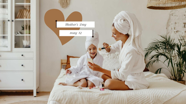 Mother's Day Discount Offer with Happy Mom and Daughter FB event cover Πρότυπο σχεδίασης