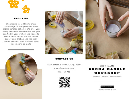 Ontwerpsjabloon van Brochure 8.5x11in van Workshop Aanbieding voor Handgemaakte Aromakaarsen