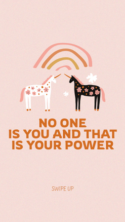 Girl Power Inspiration with Cute Unicorns Instagram Story Design Template
