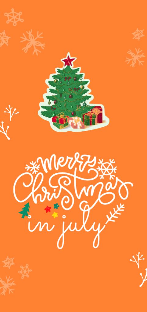 Celebrating Christmas in July with Cute Tree Flyer DIN Large Tasarım Şablonu