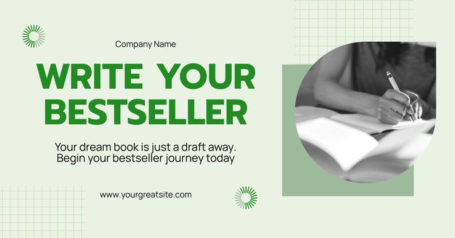 Ontwerpsjabloon van Facebook AD van Engaging Writing Bestseller Promotion
