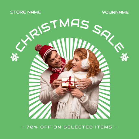Discounts on All Items at Christmas Instagram AD Design Template