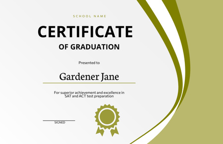 Award of Achievement on Green Certificate 5.5x8.5in Design Template