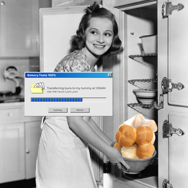 Template di design Funny Joke with Woman holding Bowl of Buns Instagram