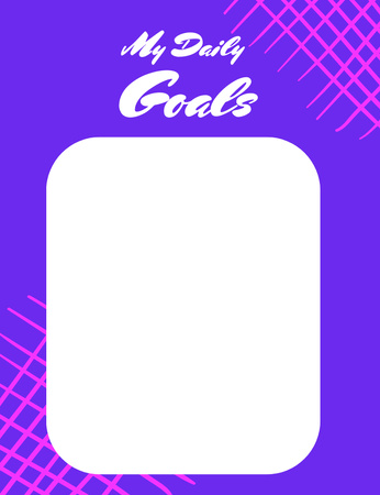 Список щоденних цілей яскраво-фіолетового кольору Notepad 107x139mm – шаблон для дизайну