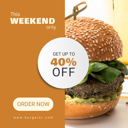 Burger Offer for Weekend Instagram Design Template