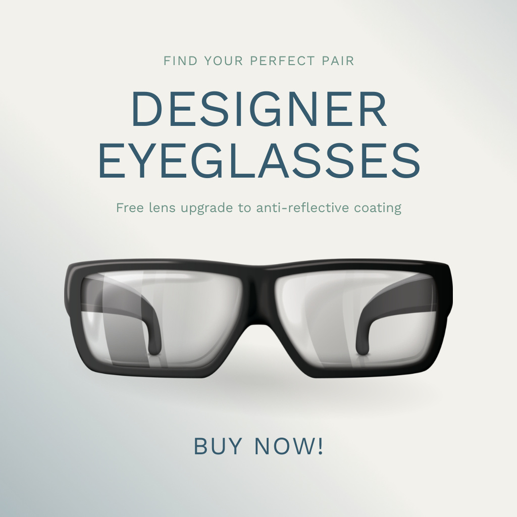 Sale of Designer Glasses with Clear Lenses Instagram Šablona návrhu