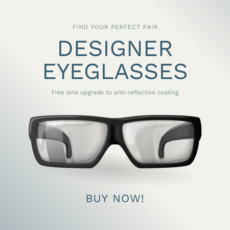 Designvorlage Verkauf von Designerbrillen mit klaren Gläsern für Instagram