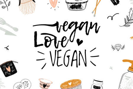 Vegan Lifestyle Concept with Eco Products Postcard 4x6in Design Template