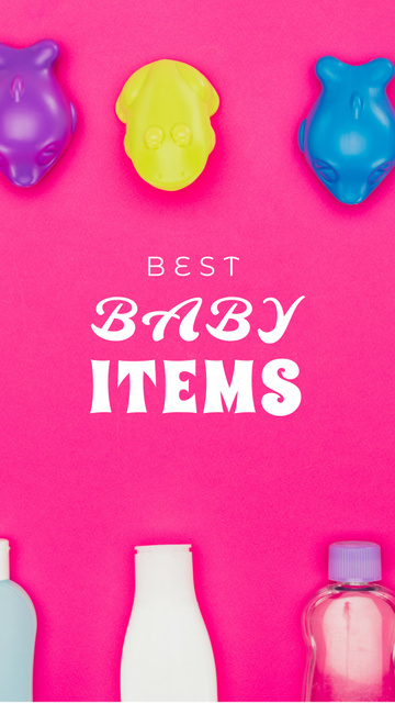 Baby Shop Offer with Air Balloon in Clouds Instagram Story Design Template