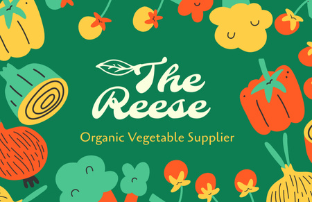 Organic Vegetable Supplier Offer Business Card 85x55mm Design Template