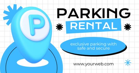 Designvorlage Werbung für die Anmietung von Parkplätzen für Facebook AD
