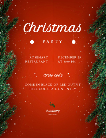 Christmas Holiday Party Announcement Invitation 13.9x10.7cm Design Template