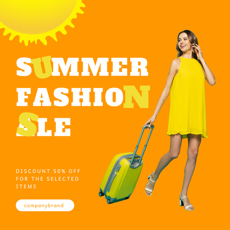 Fashion Sale for Summer Vacation Instagram Design Template
