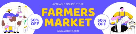 Discount on Dairy Products at Farmers Market Twitter Design Template