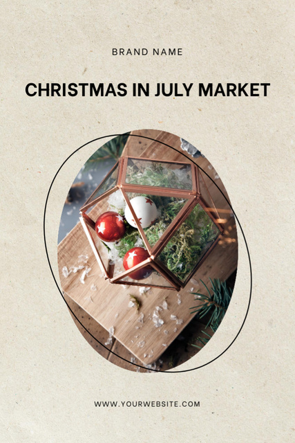 Christmas in July Market Advertisement Flyer 4x6in Design Template