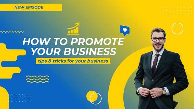 Modèle de visuel Tips And Tricks For Business Promotion Episode - Youtube Thumbnail