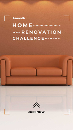 home anúncio de renovação com sofá elegante Instagram Story Modelo de Design