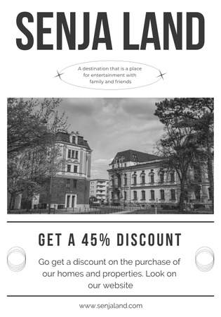 Spectacular Real Estate Agency Offer With Discounts Poster 28x40in Design Template