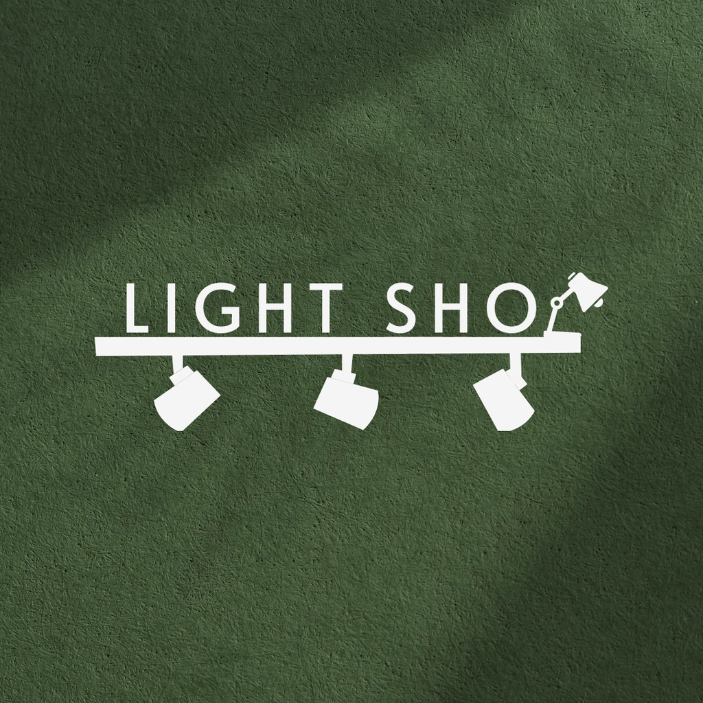 Emblem of Lighting Store in Green Logo 1080x1080px Šablona návrhu