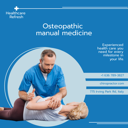 Ontwerpsjabloon van Instagram van Osteopathic Manual Medicine Offer