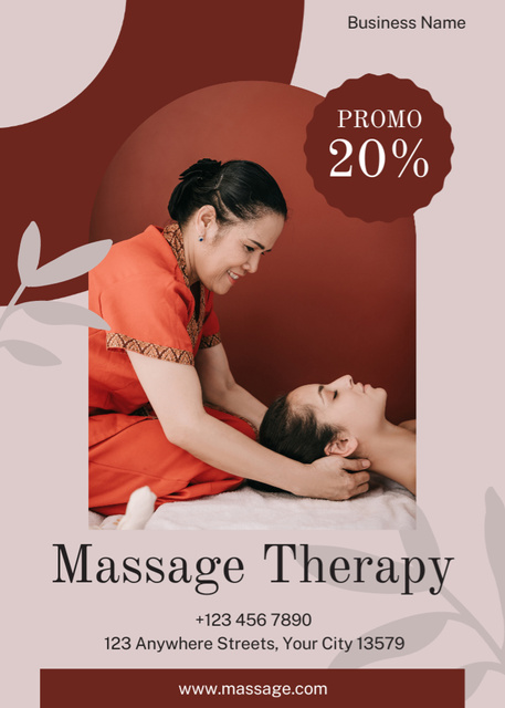 Therapeutic Massage Sessions Promotion With Discount Flayer tervezősablon