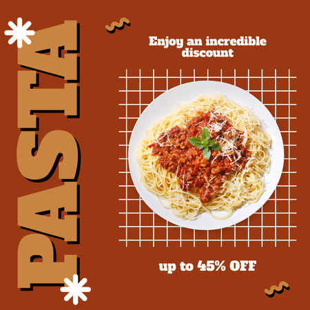 Ontwerpsjabloon van Instagram van Kortingsaankondiging voor Pasta Carbonara