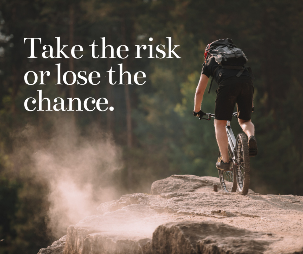 Ontwerpsjabloon van Facebook van Inspirational Phrase about Risk