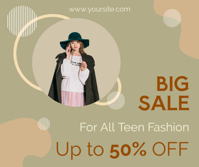 Fashionable Looks For Teens With Discount Facebookデザインテンプレート