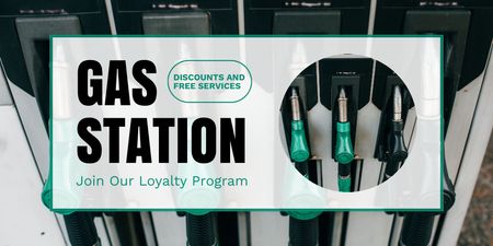 Platilla de diseño Loyalty Program at Gas Stations with Different Types of Fuel Twitter