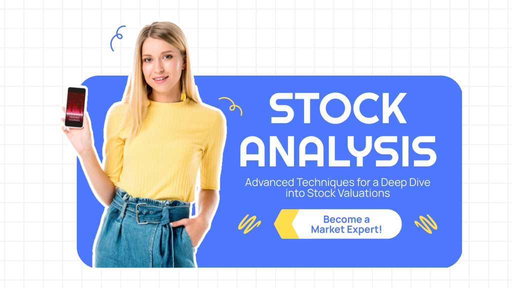 Designvorlage Expert Stock Trading Analysis Techniques für Youtube Thumbnail