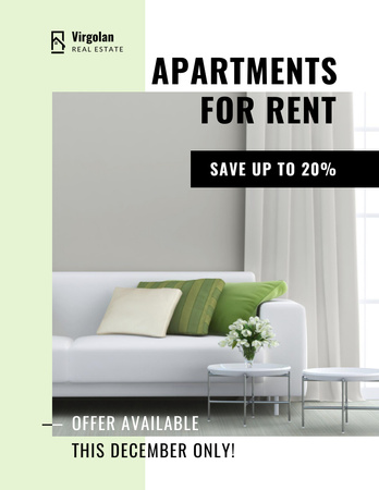 Template di design Real Estate Rent Discount Offer Flyer 8.5x11in