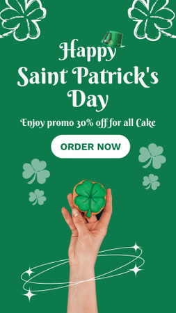St. Patrick's Day Cake Discount Offer Instagram Story Design Template