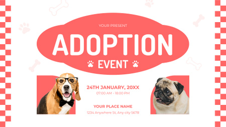 Bem-vindo ao Evento de Adoção de Cães FB event cover Modelo de Design
