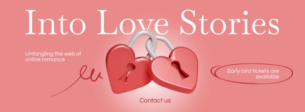 Offer to Start Love Story Online Facebook cover Modelo de Design
