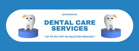 Dental Care Services Ad with Injured Teeth Facebook cover Design Template