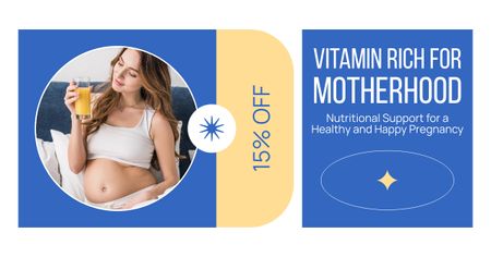 Plantilla de diseño de Suplementos y Vitaminas para la Nutrición de Embarazadas con Descuento Facebook AD 