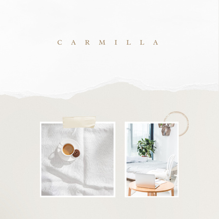 Breakfast in bed with Coffee and cookie Instagram Design Template