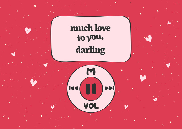 Valentine's Day Holiday Greeting on Red Card – шаблон для дизайна