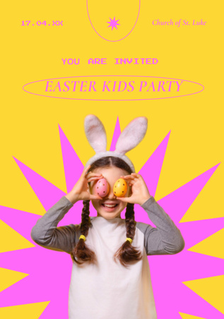 Easter Holiday Celebration Announcement Flyer A5 Design Template