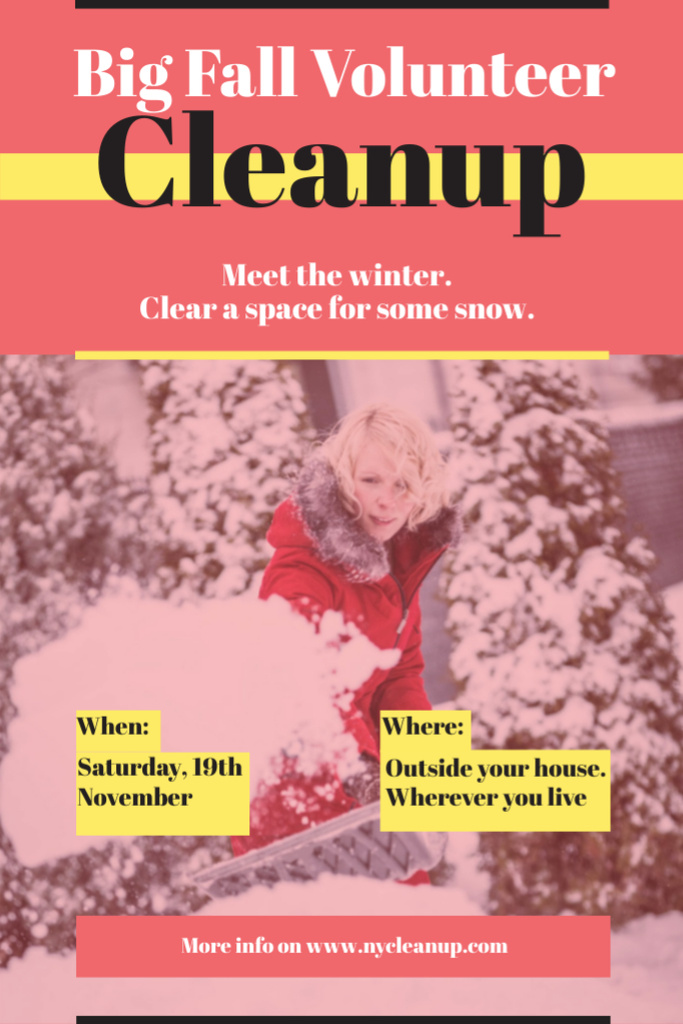 Woman at Winter Volunteer clean up Tumblr Πρότυπο σχεδίασης