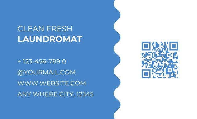 laundromat Services Promo Business Card 91x55mm – шаблон для дизайну